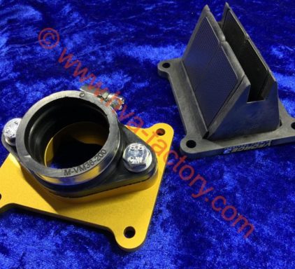 8B - V Force Reed block assembly including manifold and carb flange 1982 / 1984 240cc - 250cc & 1984 400cc  Twinshock