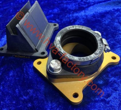 11B - V Force Reed block assembly including manifold and carb flange 1984 250 L/C FLATSLIDE MIKUNI